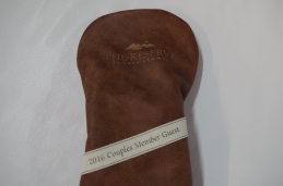 Custom headcover with our new whiskey leather and subtle logo application for a classic look!