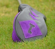 Stealth Black Body with purple suede diamond patch/argyle pattern and side panel with black piping
