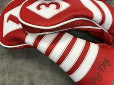 Bulls Eye Red with Pure White accents
Pattern is champion stripe style