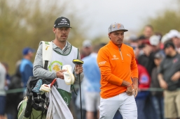 PGA tour professional Rickie Fowler in final round while capturing 2019 Waste Management Phoenix Open.
Limited Edition Headcover available by CRU Golf & PUMA Golf